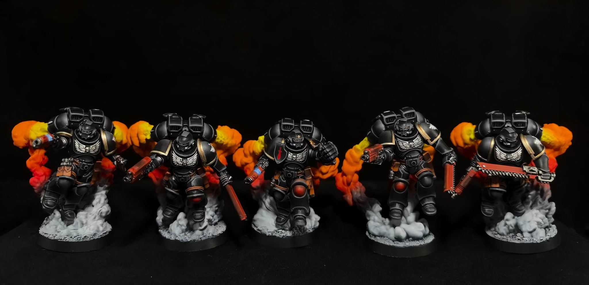 Warhammer 40K Dark Angels Jump Intercessors Flame 100% Genuine Painted