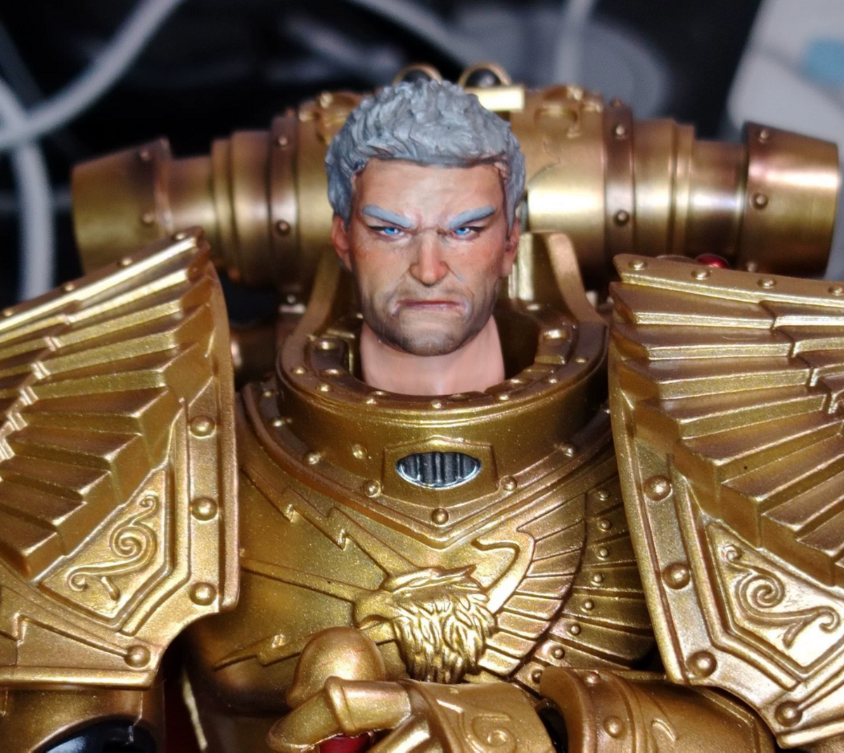 TD-JT-184 Warhammer 40K Space Marine 2 Titus CG Secret Version McFarlane Custom Head Sculpt view 2