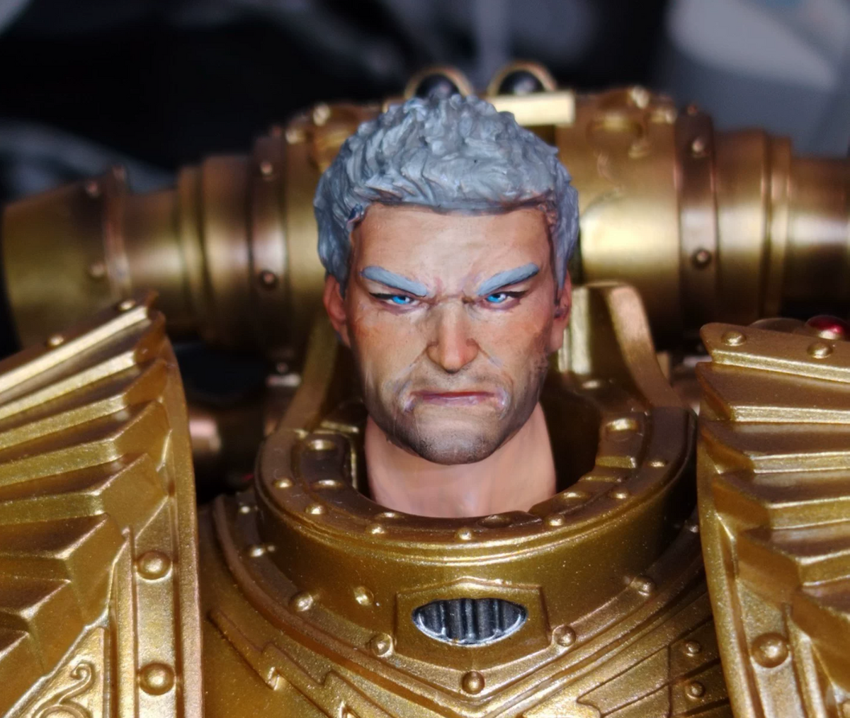 TD-JT-184 Warhammer 40K Space Marine 2 Titus CG Secret Version McFarlane Custom Head Sculpt view 3