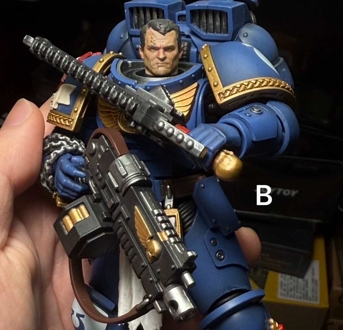 TD-JT-198 Warhammer 40K Space Wolves Elder Wolf Judiciar Clean and Bloodied Custom Head Sculpt view 2