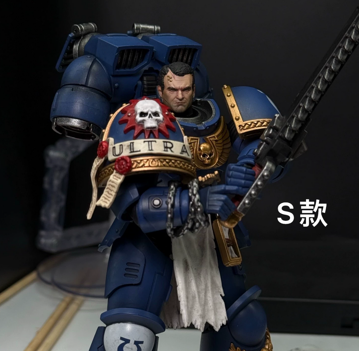 TD-JT-198 Warhammer 40K Space Wolves Elder Wolf Judiciar Clean and Bloodied Custom Head Sculpt view 5