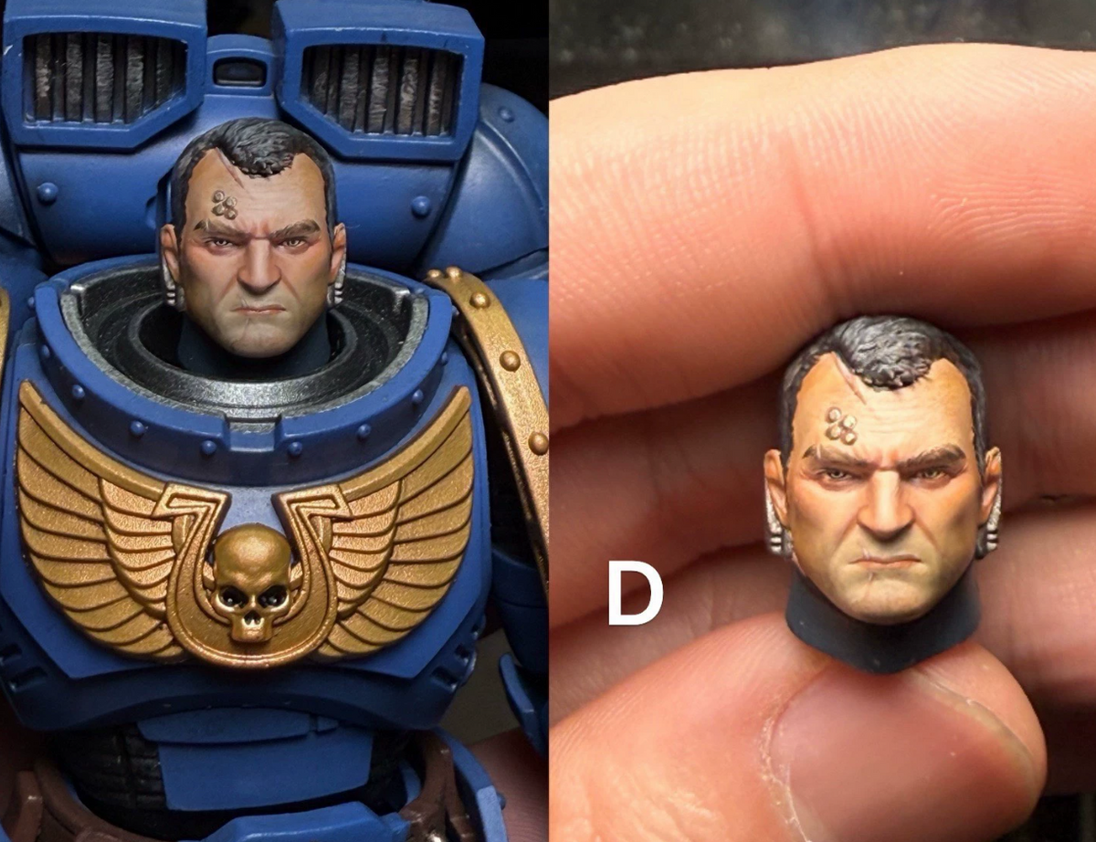 TD-JT-198 Warhammer 40K Space Wolves Elder Wolf Judiciar Clean and Bloodied Custom Head Sculpt view 6