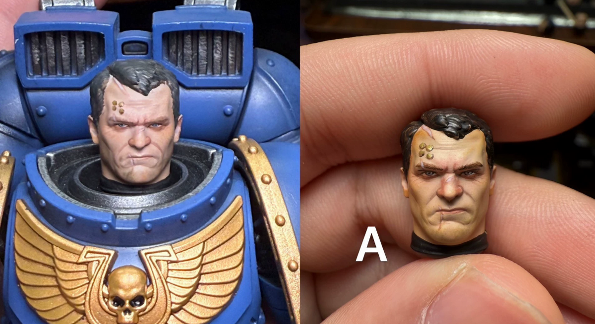 TD-JT-198 Warhammer 40K Space Wolves Elder Wolf Judiciar Clean and Bloodied Custom Head Sculpt view 7