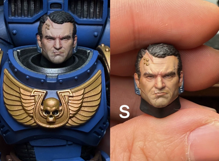 TD-JT-198 Warhammer 40K Space Wolves Elder Wolf Judiciar Clean and Bloodied Custom Head Sculpt view 8