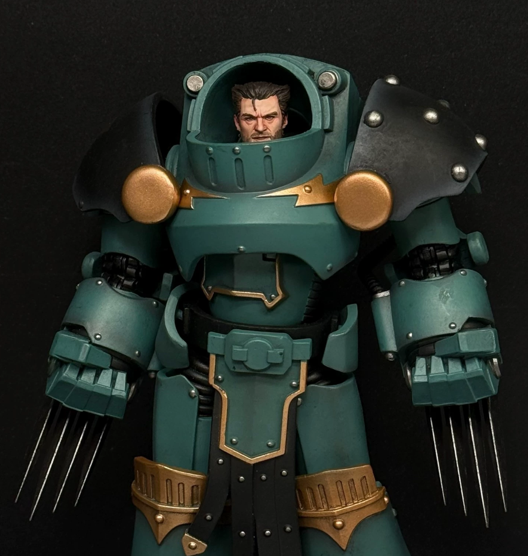 TD-JT-169 Warhammer 40K 1/18 Space Marine Titus HelloKit Custom Head Sculpt view 3