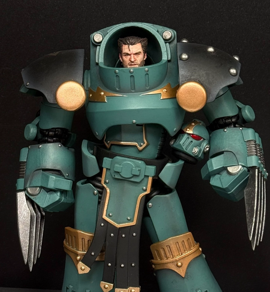 TD-JT-169 Warhammer 40K 1/18 Space Marine Titus HelloKit Custom Head Sculpt view 4
