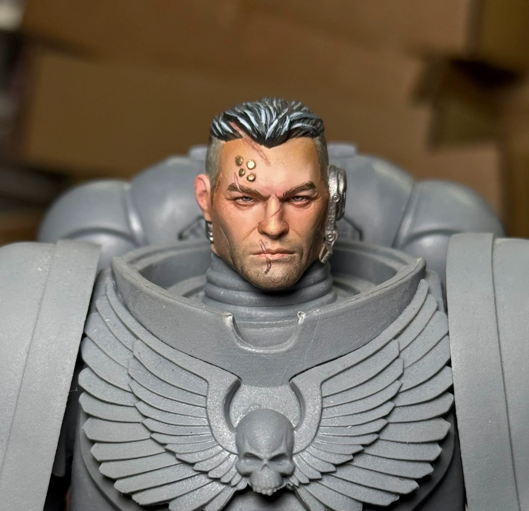 TD-JT-178 Warhammer 40K Ultramarines Imperial Fists Viking Judiciar Custom Head Sculpt view 2