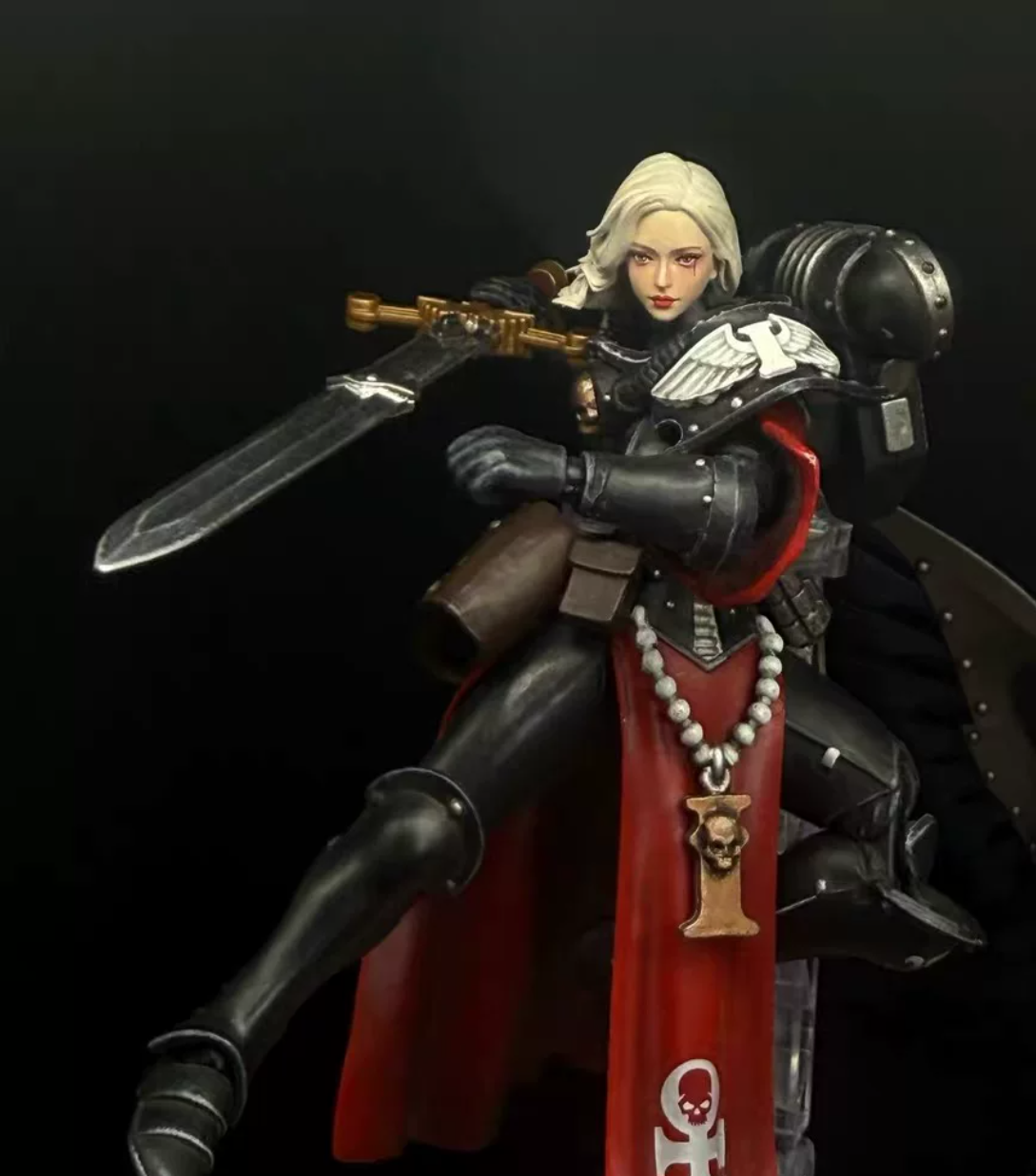 TD-JT-175 Warhammer 40K Blood Angels Primarch Sanguinius Blood Tears Custom Head Sculpt view 4