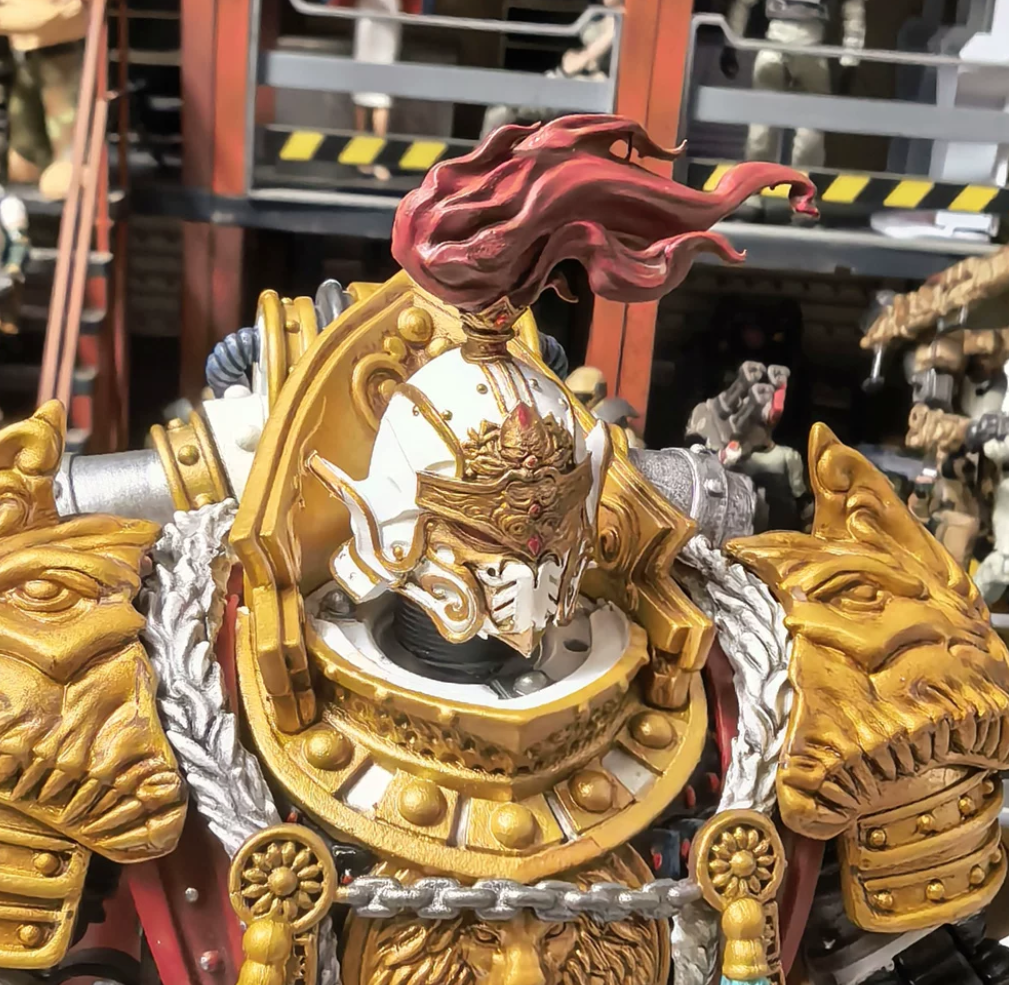 TD-JT-030 暗源战锤 118白疤原体可汗察合台武将改装头盔 3.75可动兵人头雕 view 2