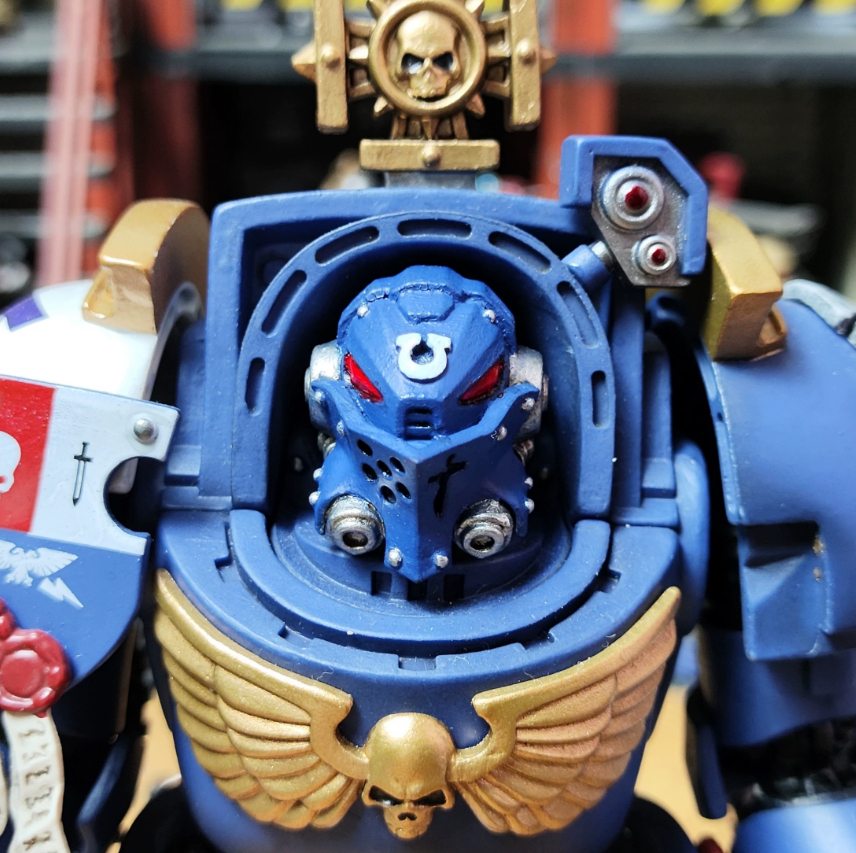 TD-JT-139 暗源战锤40k 118极限战士终结者蓝色改装头盔头3.75成品头雕模型 view 3
