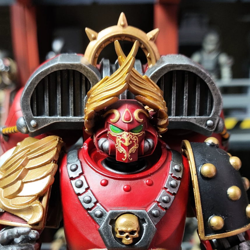 TD-JT-098 暗源战锤40k 118圣血天使拉多隆泽丰改装头盔头3.75成品头雕模型 view 3