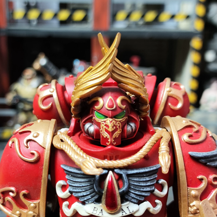 TD-JT-098 暗源战锤40k 118圣血天使拉多隆泽丰改装头盔头3.75成品头雕模型 view 4