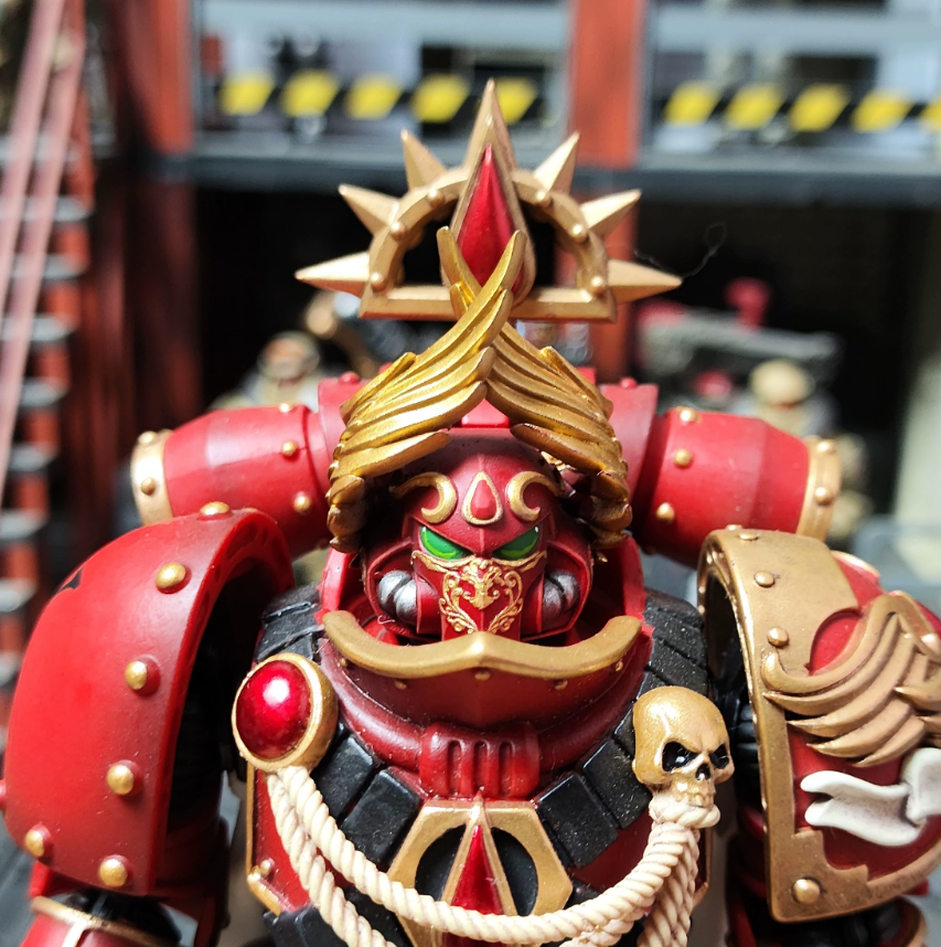 TD-JT-098 暗源战锤40k 118圣血天使拉多隆泽丰改装头盔头3.75成品头雕模型 view 5