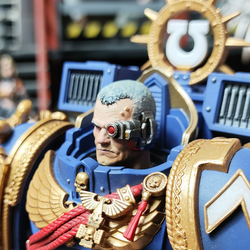 TD-JT-071 暗源战锤40K 118星际战士2卡尔加改装头雕改件 3.75涂装成品头雕 view 4