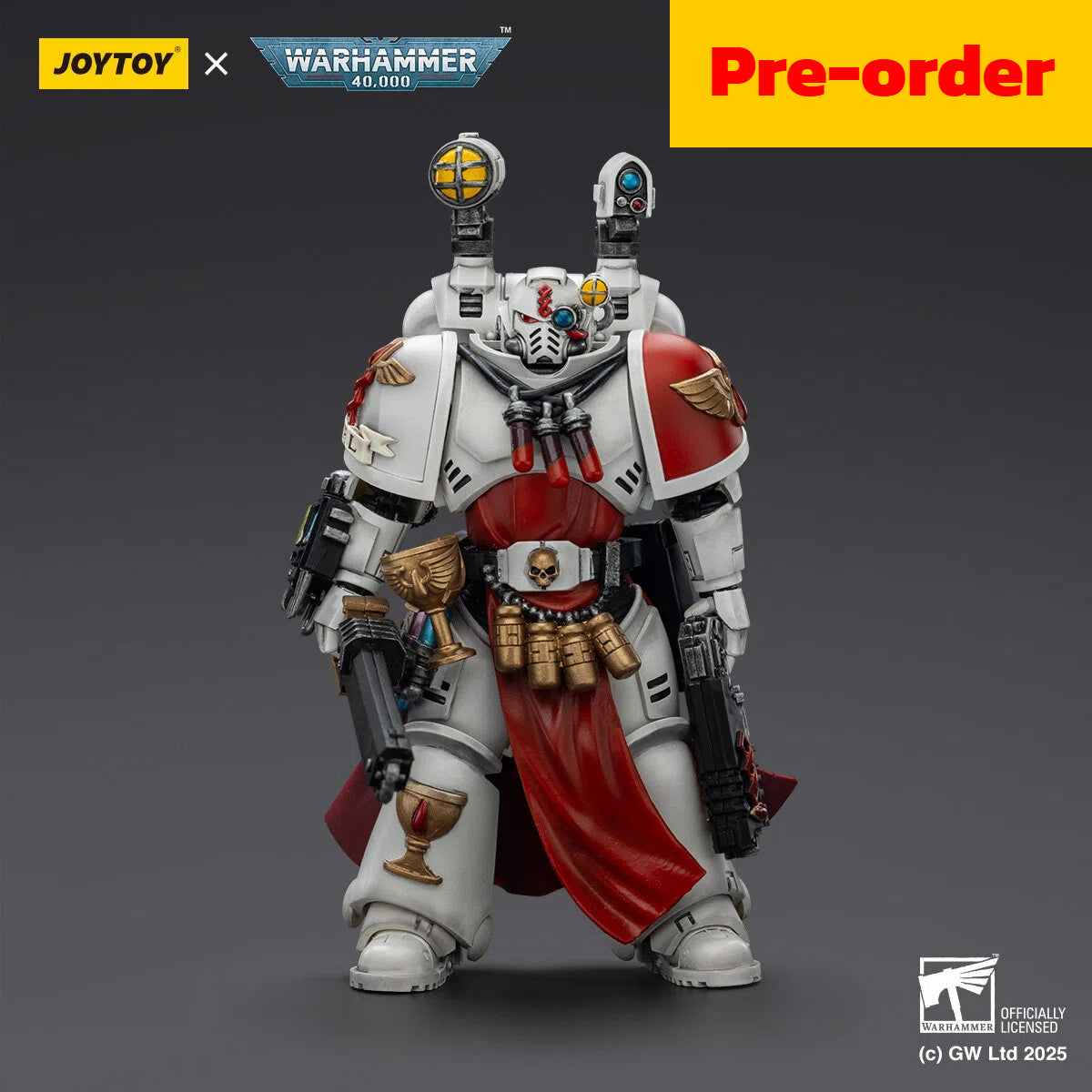 JOYTOY  Warhammer 40,000  Scale：1/18 "Blood Angels Sanguinary Priest with Heavy bolt pistol, chainsword and narthecium"