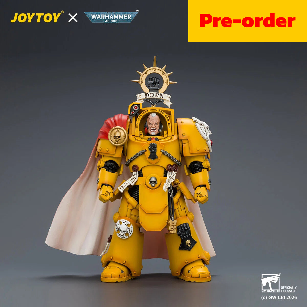 JOYTOY  Warhammer 40,000  Scale：1/18  "Imperial Fists Darnath Lysander with Thunder Hammer and Storm Shield"