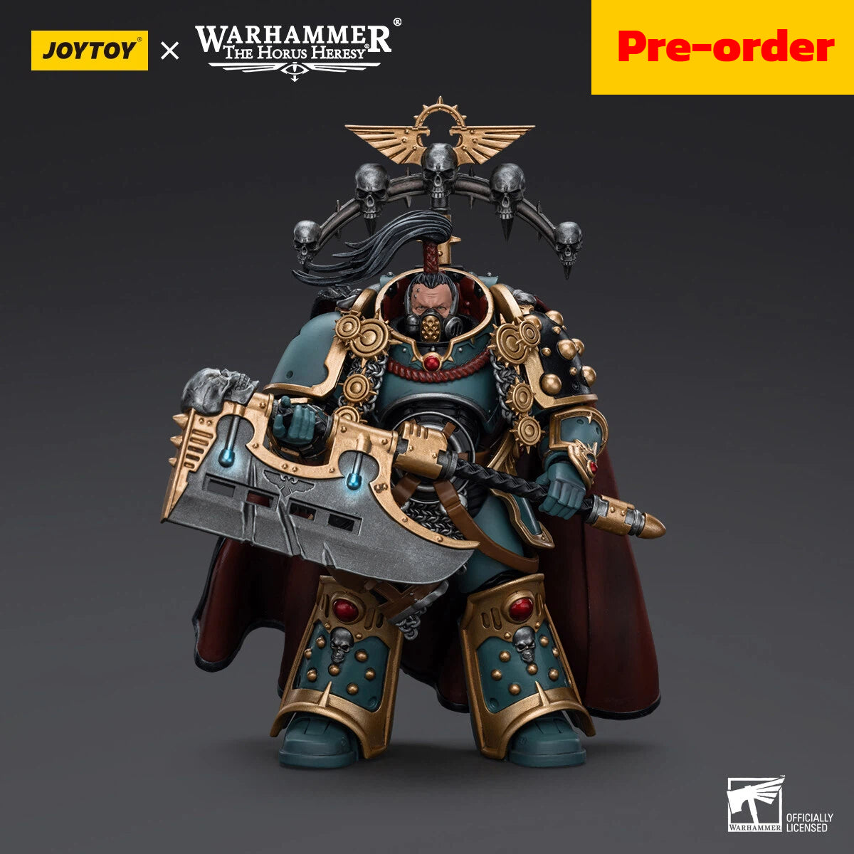 JOYTOY Warhammer The Horus Heresy Scale：1/18 Sons of Horus Legion Praetor with Power Axe