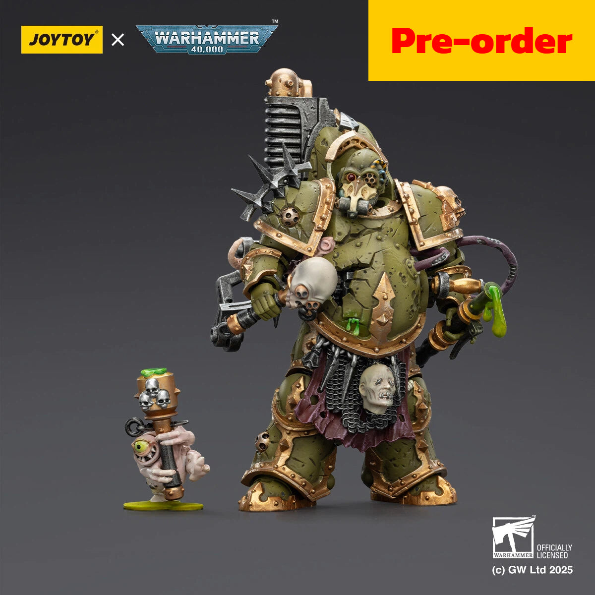 JOYTOY  Warhammer 40,000   Scale：1/18   Death Guard Foul Blightspawn with Plague Sprayer