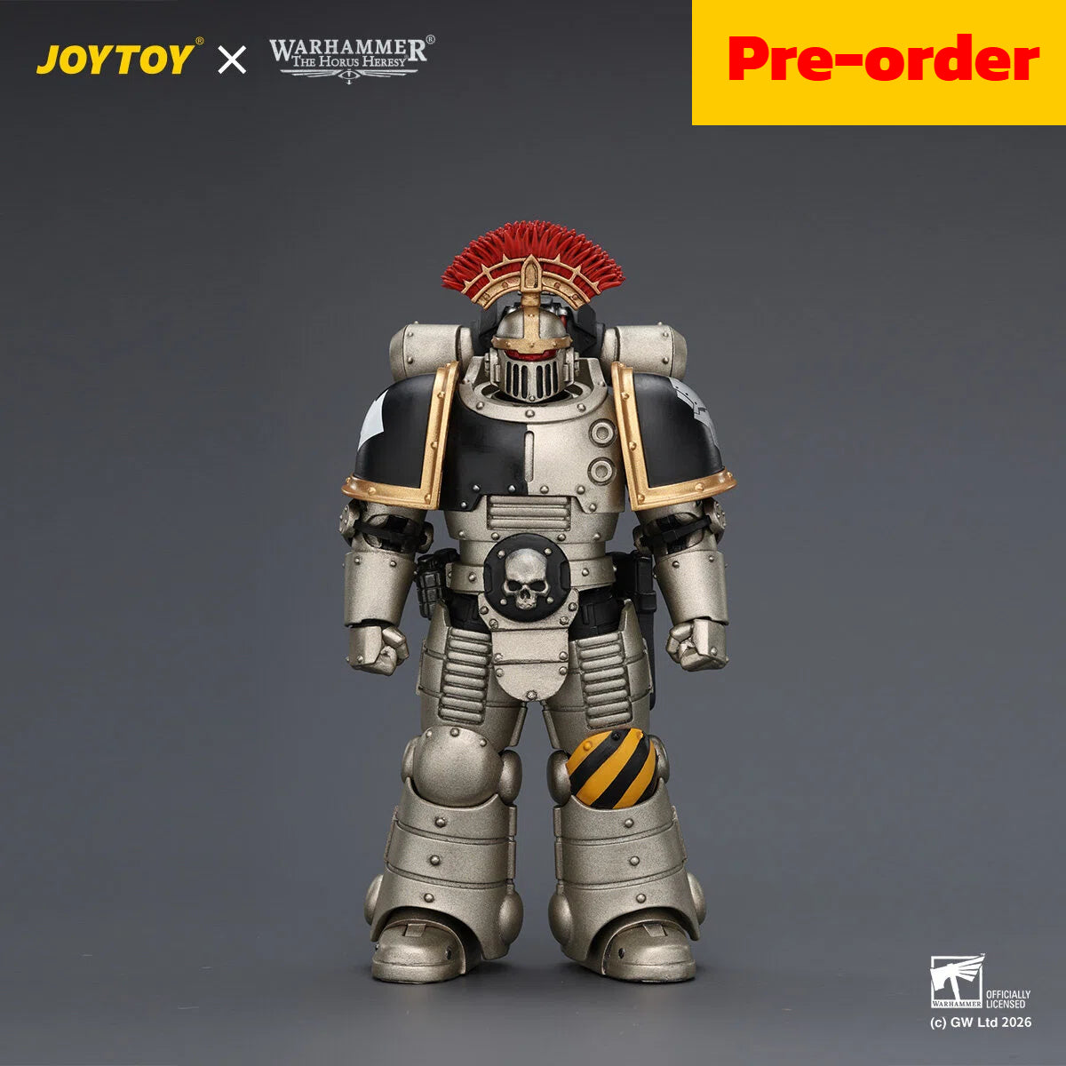 JOYTOY Warhammer The Horus Heresy Scale：1/18  Iron Warriors Mkll Tactical Sergeant with Power Sword, Bolt Pistol and Plasma Pistol