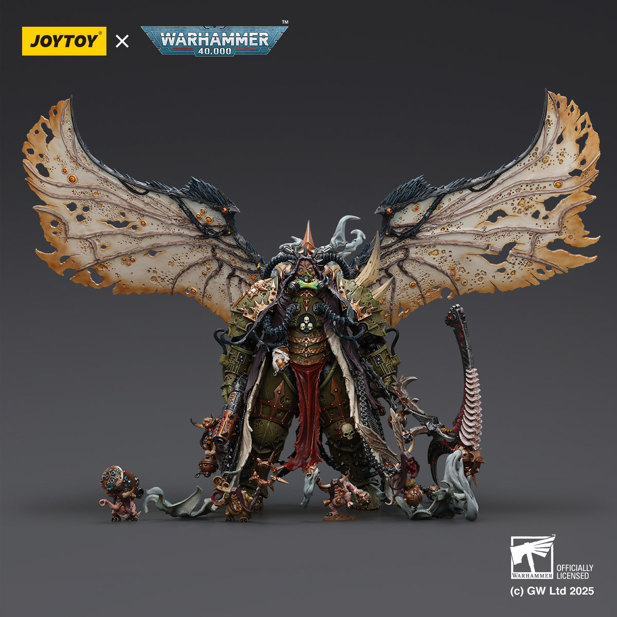 JOYTOY   Warhammer 40,000   Scale：1/18   Mortarion， Daemon Primarch of Nurgle with Ancient weapons‘The Lantern' and ‘Silence'
