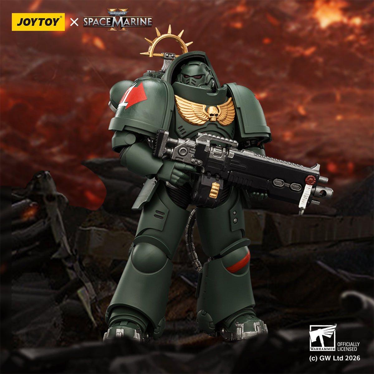 JOYTOY  Warhammer 40,000  Scale：1/18 "Game Edition  Dark Angels Heavy Intercessor with Heavy Bolt Rifle and Bolt Pistol"