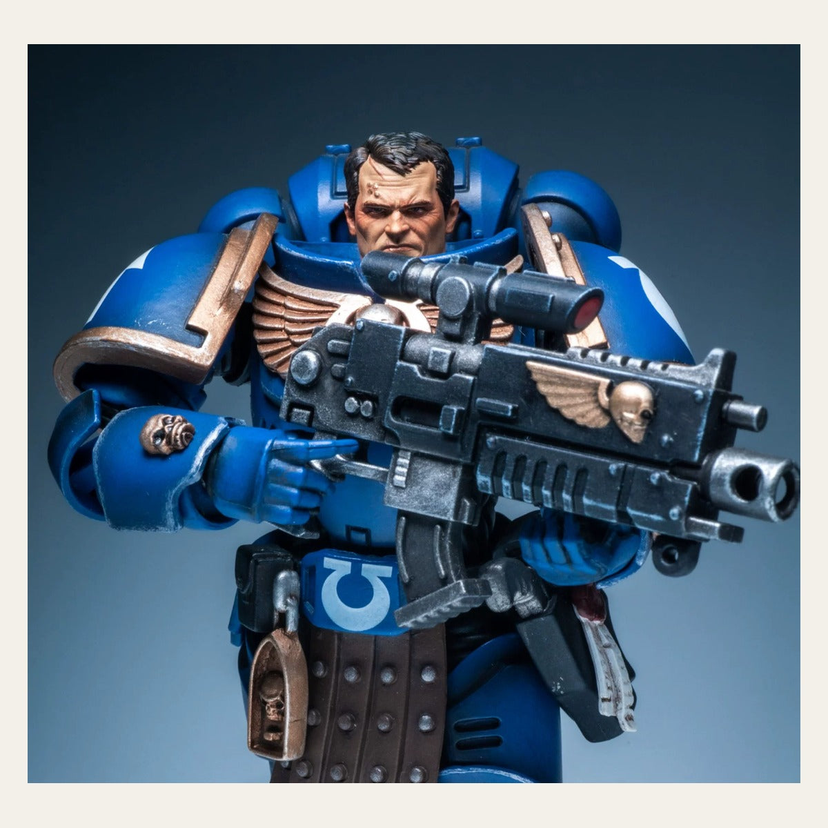 TD-JT-195 Warhammer 40K Ultramarines Titus 2.0 Four-Style Custom Head Sculpt Set front view