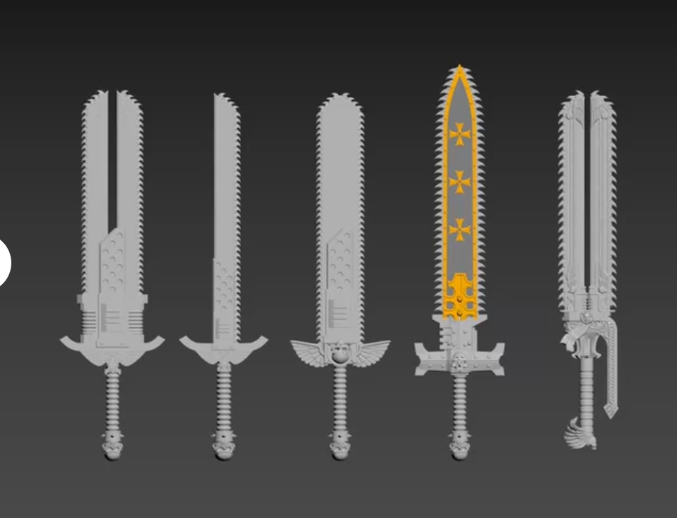 Two-Handed Chain Greatsword for Compatible Figures detail 2