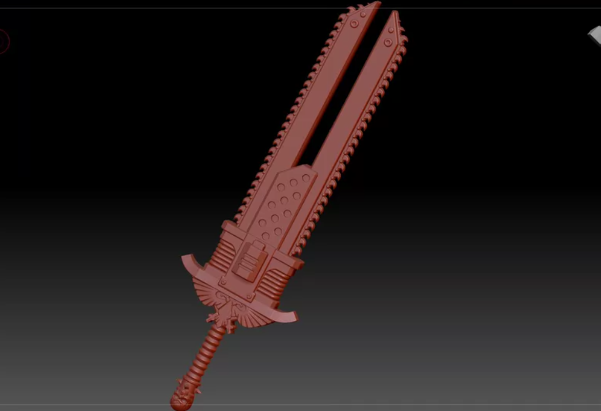 Two-Handed Chain Greatsword for Compatible Figures detail 3